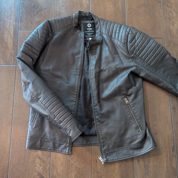 Core by Jack and Jones Vegan Leather Moto Jacket XL - Picture 1 of 3